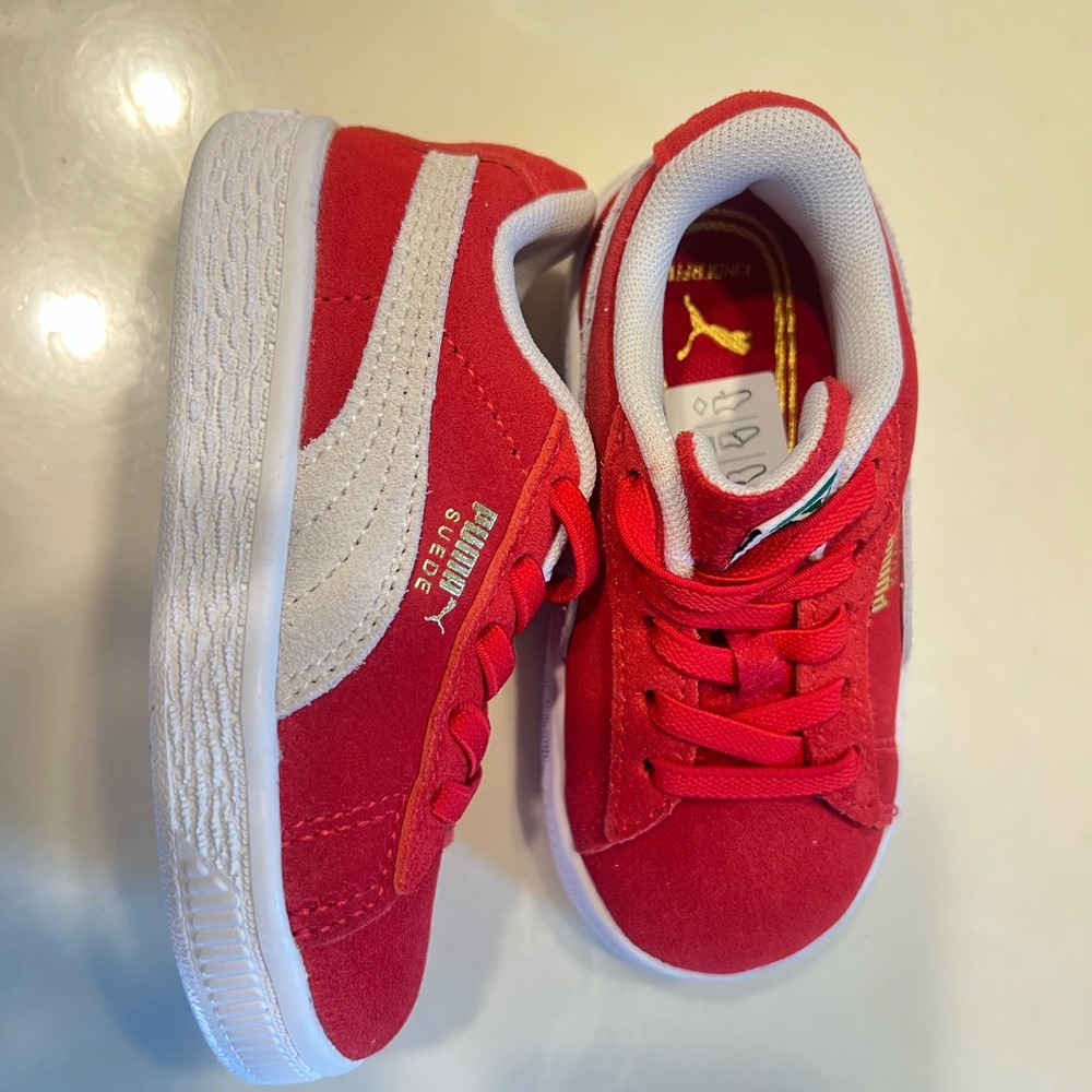 Puma Kids Sneakers - Red with White Accents